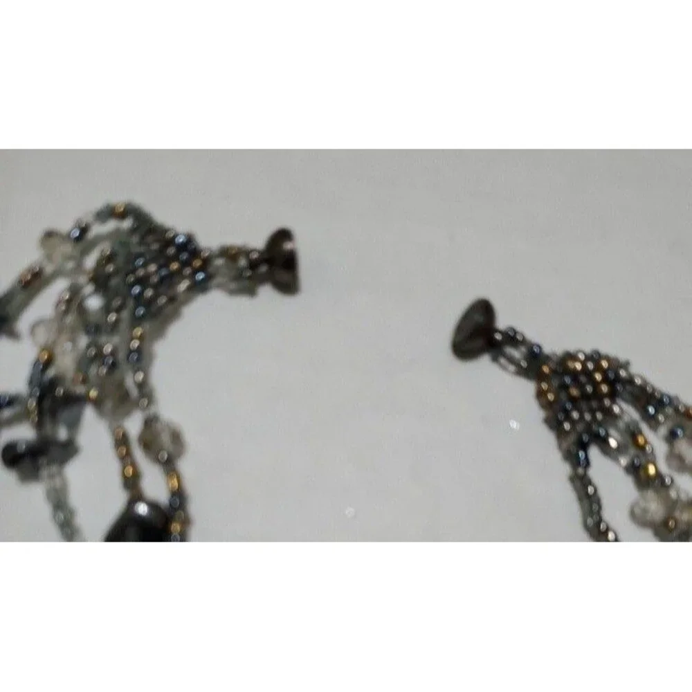 Vintage Charcoal Beaded 5 Strands 11